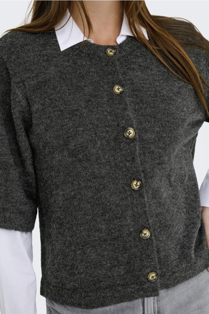 ONLCAMILLA S/S CARDIGAN KNT NOOS 15348772 DARK GREY MELANGE